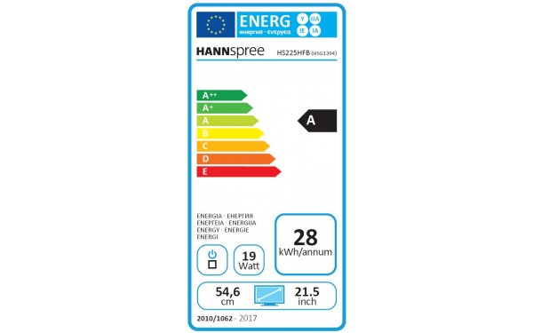HANNSPREE HS225HFB - &Eacute;tiquette &eacute;nergie