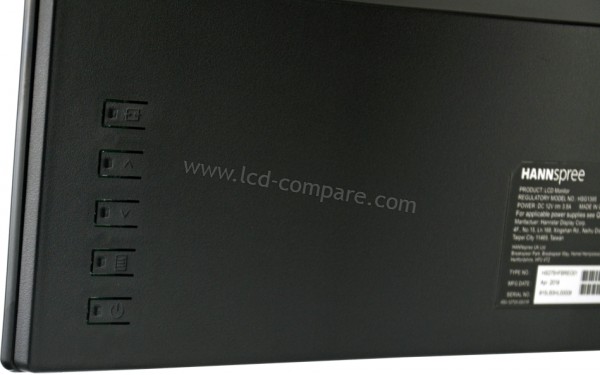 HANNSPREE HS275HFB - Zoom sur la partie arri&egrave;re dans l'angle