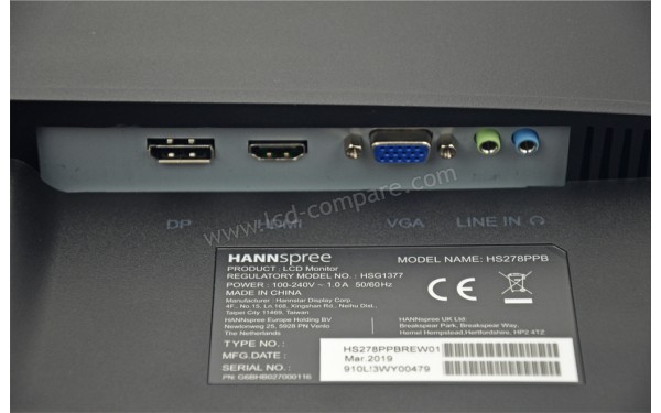 HANNSPREE HS 278 PPB - Connectiques