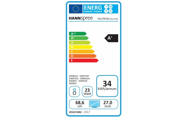 HANNSPREE HS279PSB - &Eacute;tiquette &eacute;nergie