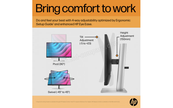 HEWLETT PACKARD HP E24 G5 - Mouvements du pied