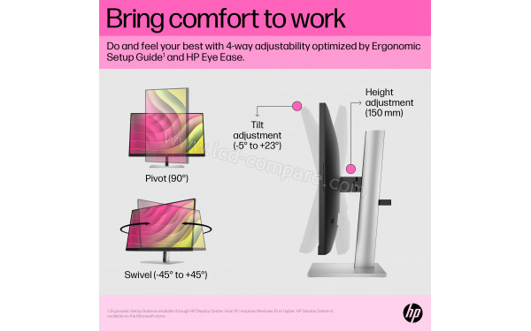 HEWLETT PACKARD HP E24t G5 - Mouvements du pied