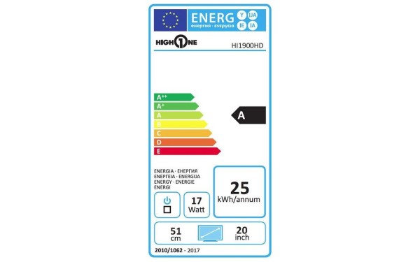 HIGH ONE HI1900HD-EX - &Eacute;tiquette &eacute;nergie