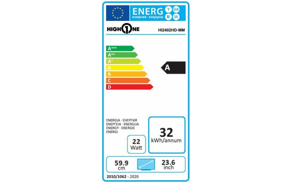 HIGH ONE HI2402HD - &Eacute;tiquette &eacute;nergie