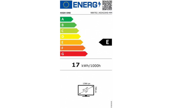 HIGH ONE HI2422HD-MM - &Eacute;tiquette &eacute;nergie v2