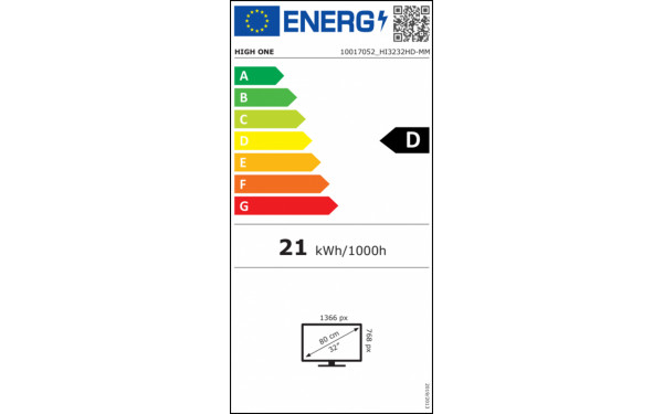 HIGH ONE HI3232HD-MM - &Eacute;tiquette &eacute;nergie v2