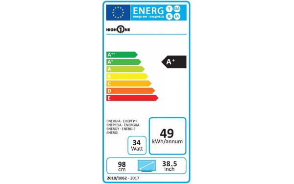 HIGH ONE HI3908HD-MM - &Eacute;tiquette &eacute;nergie
