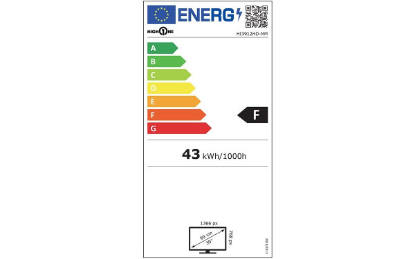 HIGH ONE HI3912HD-MM - &Eacute;tiquette &eacute;nergie v2