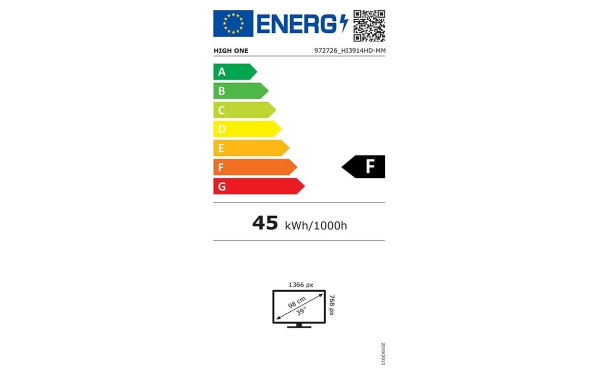 HIGH ONE HI3914HD-MM - &Eacute;tiquette &eacute;nergie v2