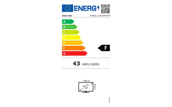 HIGH ONE HI3916HD-MM - &Eacute;tiquette &eacute;nergie v2