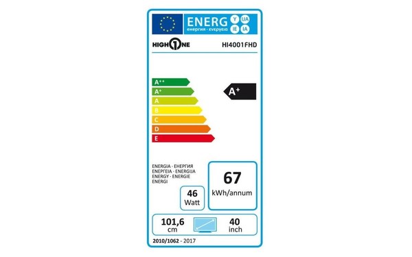 HIGH ONE HI4001FHD - &Eacute;tiquette &eacute;nergie