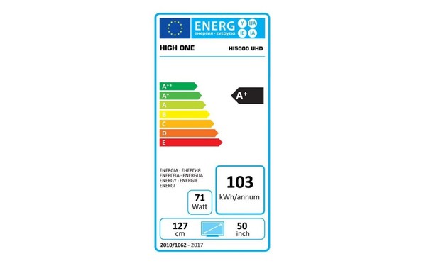 HIGH ONE HI5000UHD - &Eacute;tiquette &eacute;nergie