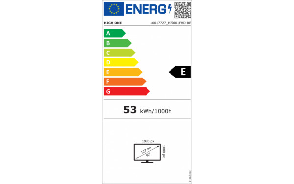 HIGH ONE HI5001FHD-RE - &Eacute;tiquette &eacute;nergie v2