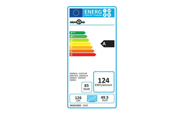 HIGH ONE HI5002UHD-MM - &Eacute;tiquette &eacute;nergie