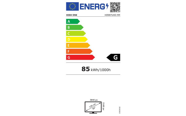 HIGH ONE HI5007UHD-MM - &Eacute;tiquette &eacute;nergie v2