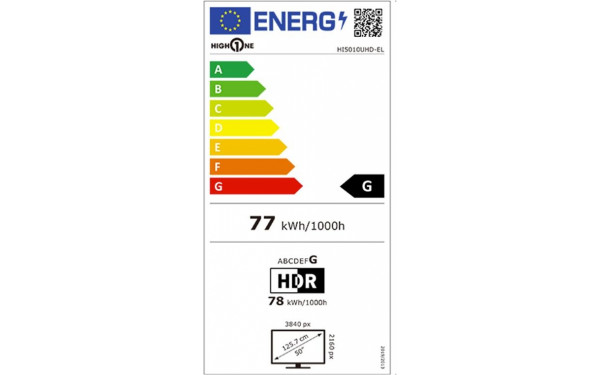 HIGH ONE HI5010UHD-EL - &Eacute;tiquette &eacute;nergie v2