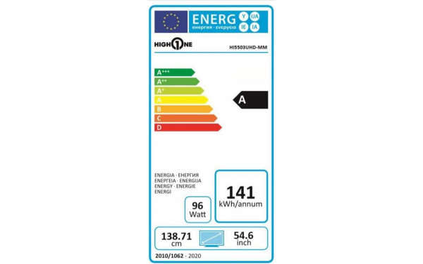 HIGH ONE HI5503UHD - &Eacute;tiquette &eacute;nergie