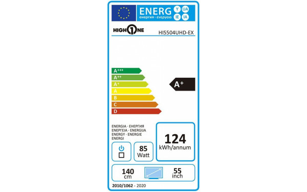HIGH ONE HI5504UHD-EX - &Eacute;tiquette &eacute;nergie