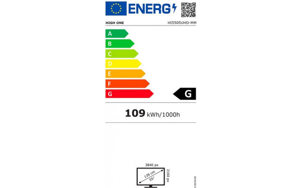 HIGH ONE HI5505UHD-MM - &Eacute;tiquette &eacute;nergie v2