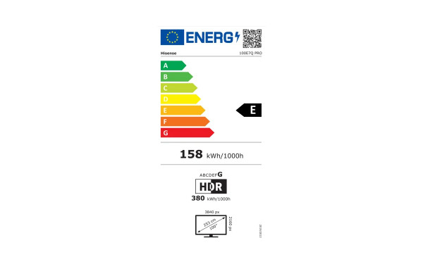 HISENSE 100E7Q Pro - &Eacute;tiquette &eacute;nergie v2