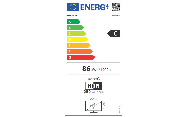 HISENSE 100UR8S - &Eacute;tiquette &eacute;nergie v2