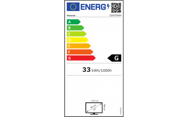 HISENSE 32A5700FA - &Eacute;tiquette &eacute;nergie v2