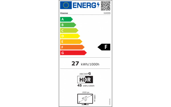 HISENSE 32A59S - &Eacute;tiquette &eacute;nergie v2