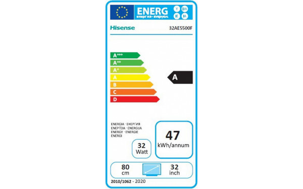 HISENSE 32AE5500F - &Eacute;tiquette &eacute;nergie
