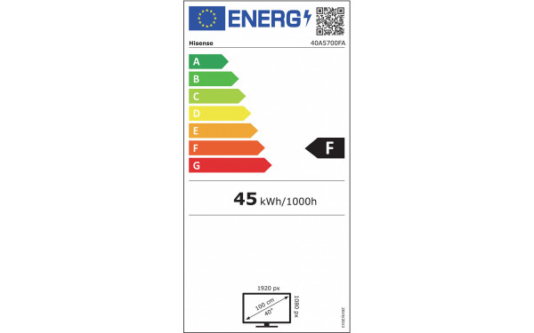 HISENSE 40A5700FA - &Eacute;tiquette &eacute;nergie v2