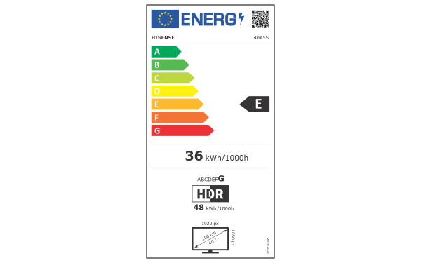 HISENSE 40A5S - &Eacute;tiquette &eacute;nergie v2