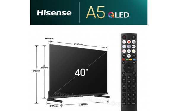 HISENSE 40E53NQT - Vue 3/4 gauche
