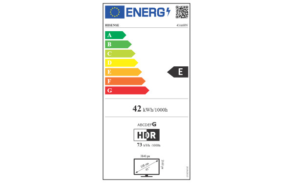 HISENSE 43A69N - &Eacute;tiquette &eacute;nergie v2