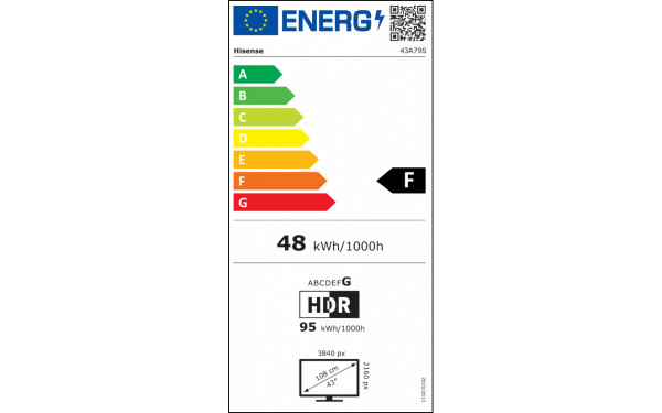HISENSE 43A79S - &Eacute;tiquette &eacute;nergie v2