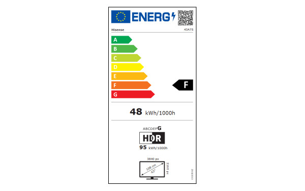 HISENSE 43A7S - &Eacute;tiquette &eacute;nergie v2