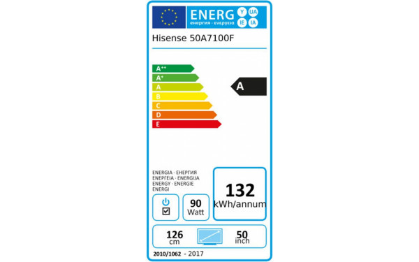 HISENSE 50BE7000F - &Eacute;tiquette &eacute;nergie