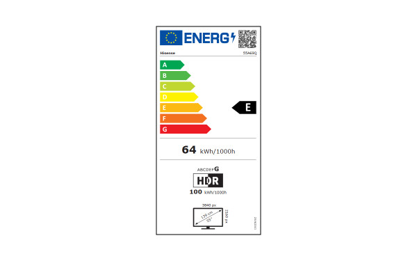 HISENSE 55A69Q - &Eacute;tiquette &eacute;nergie v2