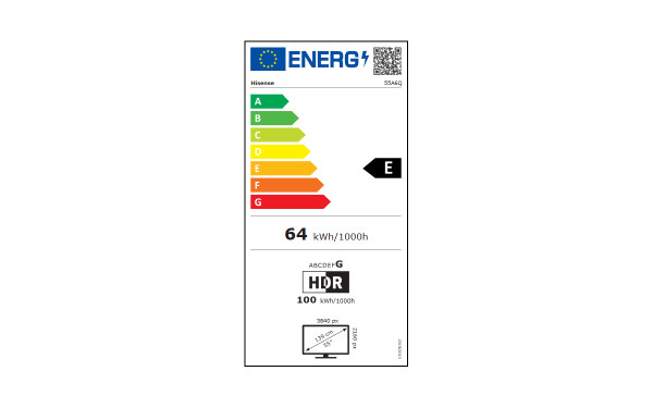 HISENSE 55A6Q - &Eacute;tiquette &eacute;nergie v2