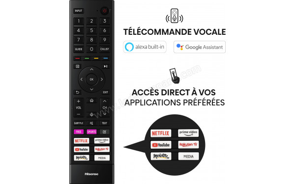 HISENSE 55A78GQ - T&eacute;l&eacute;commande