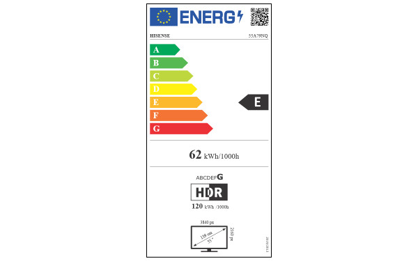 HISENSE 55A79NQ - &Eacute;tiquette &eacute;nergie v2