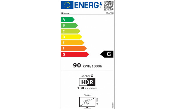 HISENSE 55A7GQ - &Eacute;tiquette &eacute;nergie v2