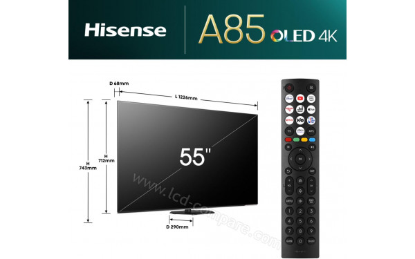 HISENSE 55A85N - Vue 3/4 gauche