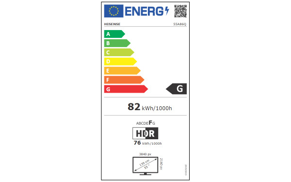 HISENSE 55A86Q - &Eacute;tiquette &eacute;nergie v2