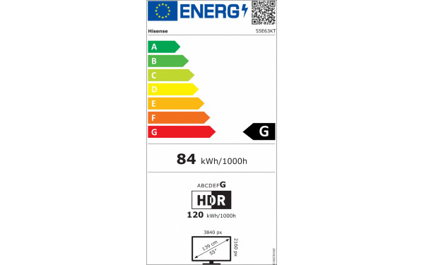 HISENSE 55E63KT - &Eacute;tiquette &eacute;nergie v2