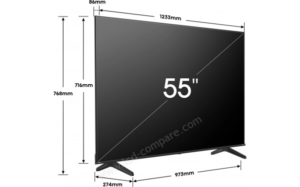HISENSE 55E63NT - Vue 3/4 gauche