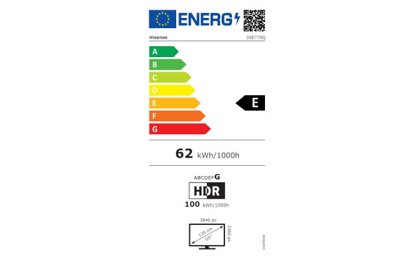 HISENSE 55E77NQ - &Eacute;tiquette &eacute;nergie v2