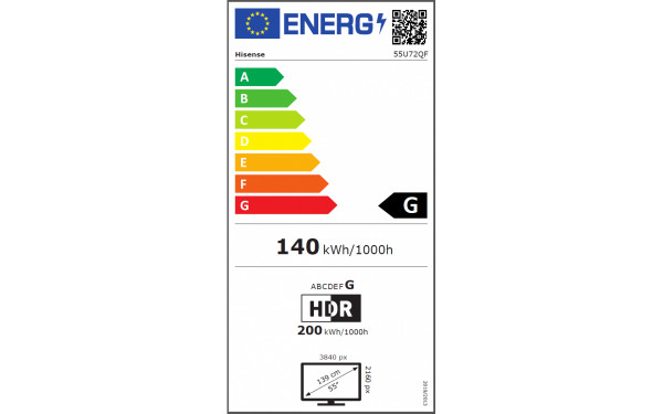 HISENSE 55U72QF - &Eacute;tiquette &eacute;nergie v2