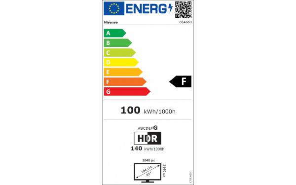 HISENSE 65A66H - &Eacute;tiquette &eacute;nergie v2