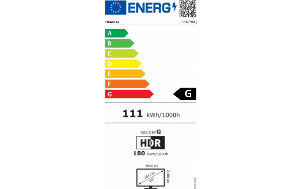 HISENSE 65A79KQ - &Eacute;tiquette &eacute;nergie v2