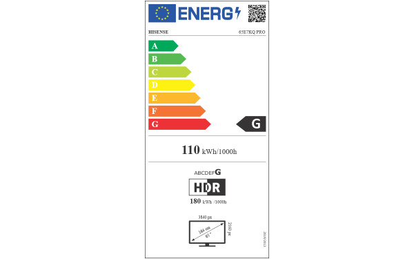 HISENSE 65E7KQ PRO - &Eacute;tiquette &eacute;nergie v2