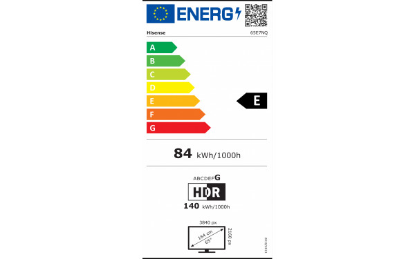 HISENSE 65E7NQ - &Eacute;tiquette &eacute;nergie v2